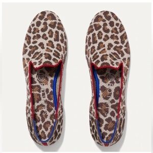 Rothy’s Mocha Spot Leopard Slip On Loafers Flats 7.5 Brown Cream Comfort